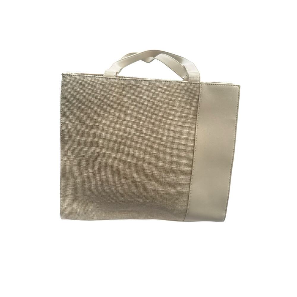 Etienne Aigner Canvas & Leather Tote Bag – Elegant Neutral Tones - Picture 5 of 6